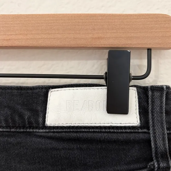 Re/Done Jeans Women's Size 29 Black Denim High Waisted Button Fly Straight Leg - Image 8