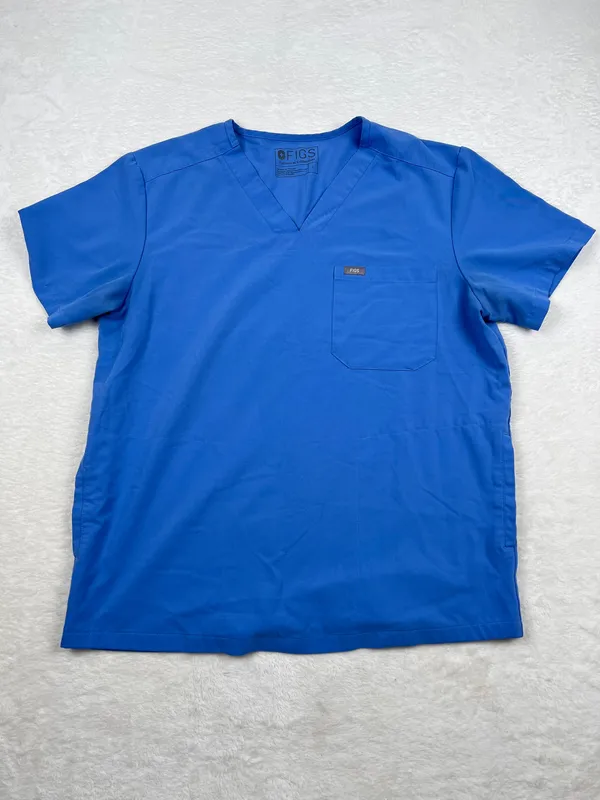 FIGS Men’s Chisec Scrub Top L Axim Cargo Pants M Ceil Blue Set - Image 2