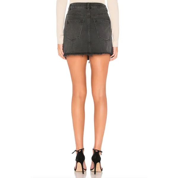Free People We The Free Zip It Up Mini Skirt Black Denim Mini Jean Mini Skirt 28 - Image 5