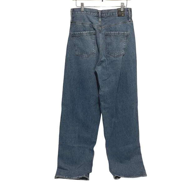 Zara Women's Jeans Size 10 Blue Denim Wide Leg High Waist Casual‎ - Image 3