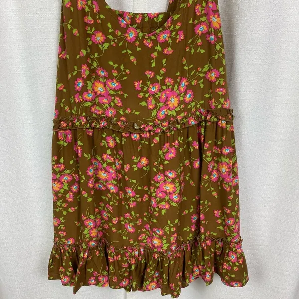 Matilda Jane Brown&Pink Floral On A Whim Ruffle Hem Tank Top Sz.XL NWT - Image 7