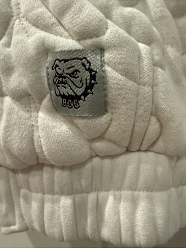 BDG Cream Quilted Hooded Zip-Up Sweatshirt - Image 6