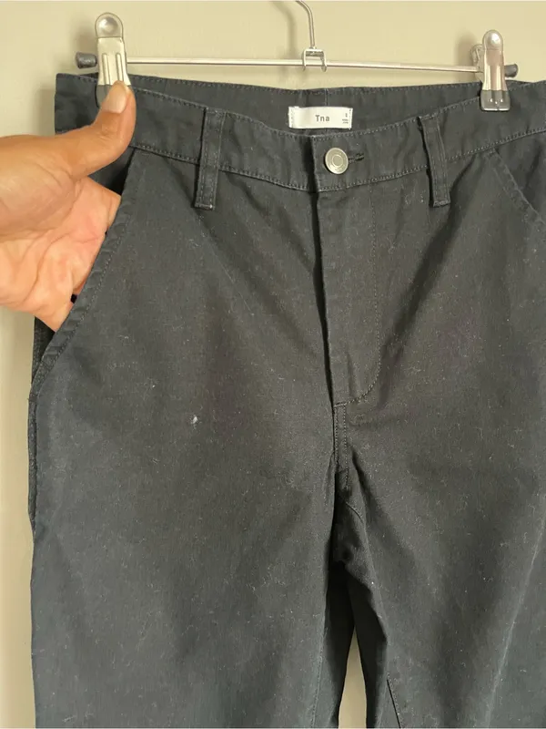 TNA | Black Cargo Utility Pocket Straight Leg Chino Pants Sz 0 - Image 5