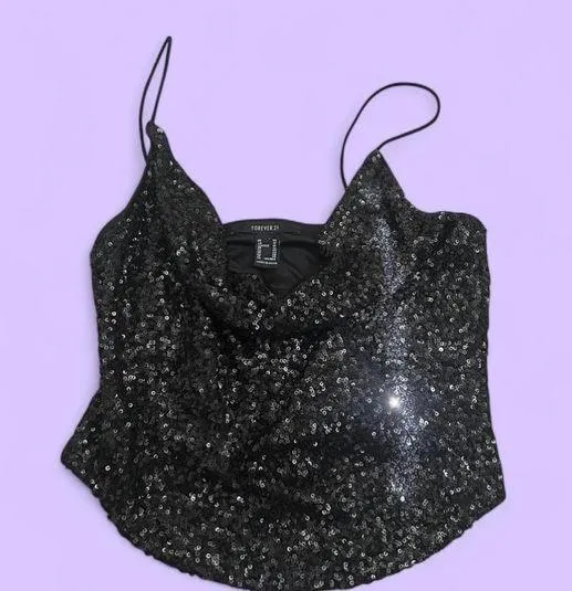 Forever 21 Black Sequin Sleeveless Camisole - Image 2
