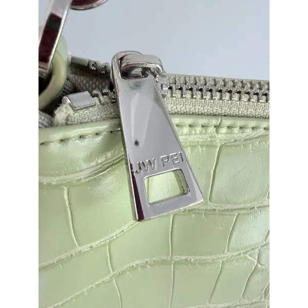 JW Pei Eva Shoulder Bag Yellow Green Croc Vegan Leather Zip Handbag Women’s A24 - Image 3
