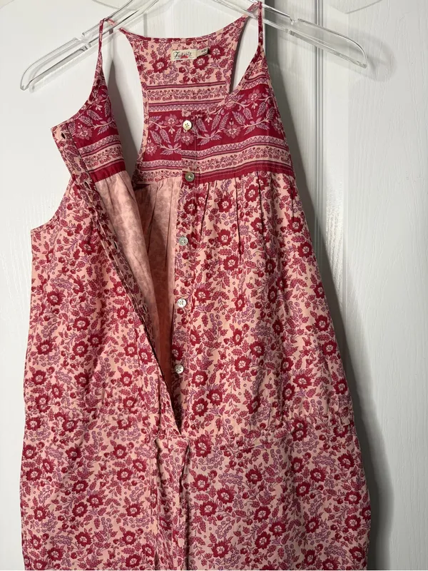 Faherty Adella Floral Jumpsuit Pink Organic Cotton Size Medium NWOT - Image 7