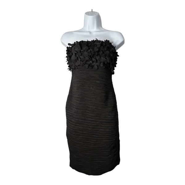 Vintage Forever 21 Black‎ Dress NWT Strapless Flower Y2K 90s Coquette Medium - Image 2