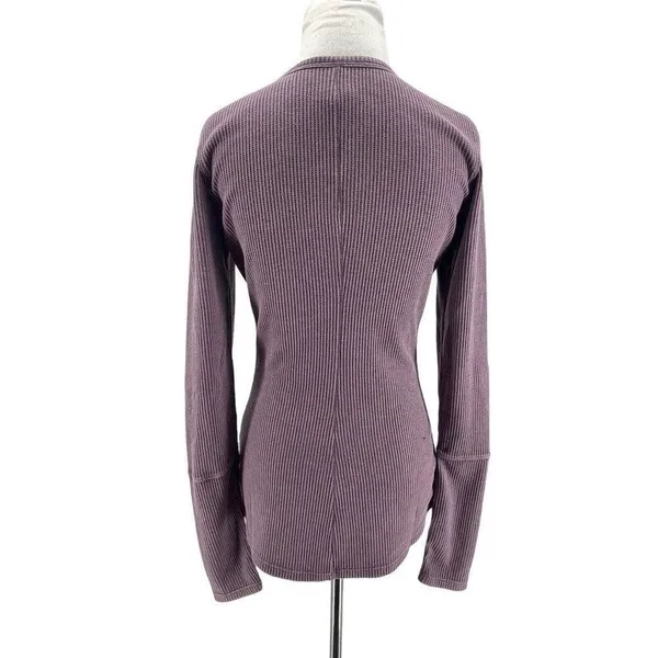 ✨Zyia Active Don't Wake Me Up Sz Small shirt purple waffle knit thermal✨ - Image 5