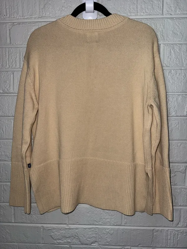 GAP Women's Knit Cotton Sweater Pull over Long Sleeve Taupe Sz M ✨ - Image 9