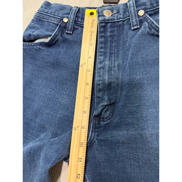 Vintage Wrangler High Rise Straight Leg Jeans Blue USA Made 12NBPRB 7/8 x 36 - Image 10