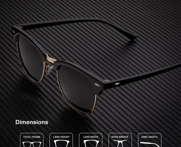 Black Polarized Sunglasses, Unisex Sun Glasses for Driving UV Protection EUC - Image 8