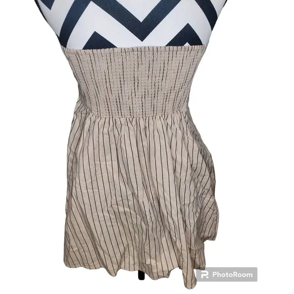 Free people Striped Button Front‎ Strapless Dress - Image 4