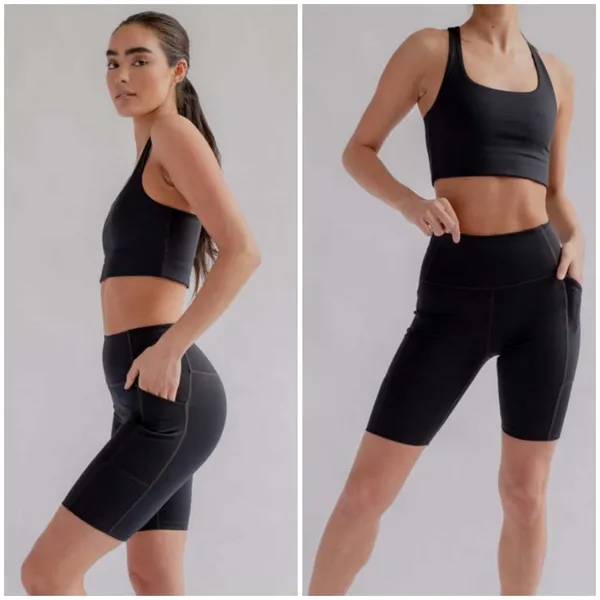 💕GIRLFRIEND COLLECTIVE💕 High Rise Pocket Bike Short ~ Black Large L NWT - Image 9