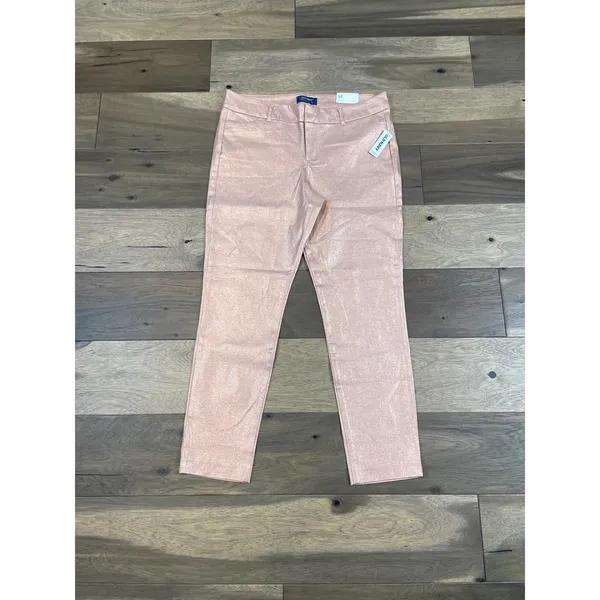 Old Navy Pixie Mid Rise Shimmer Ankle Pants Pink Size 12 New With Tag - Image 2