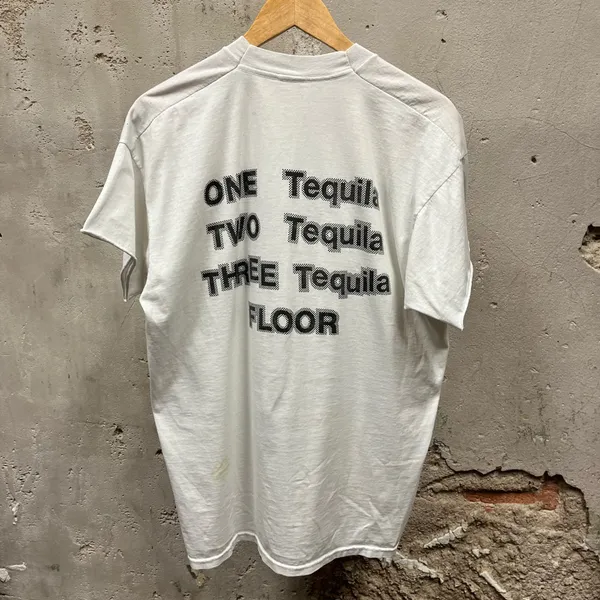 Vintage 90s One Tequila Two Tequila Floor Comedy Cutoff Distressed T-Shirt XL - Image 2