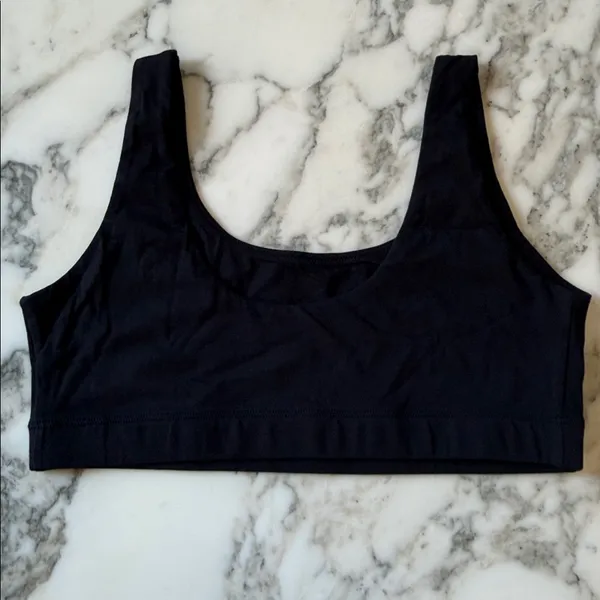 NWOT Quince Women's Black Comfort Rib Tank Bralette (2-pack) L Sold Out Online - Image 5