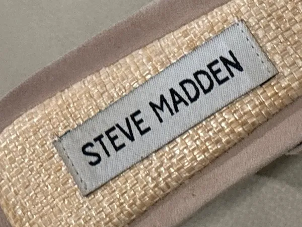 Steve Madden Locke Sandals in Taupe Raffia Tan 7.5 with box Womens high heels - Image 9