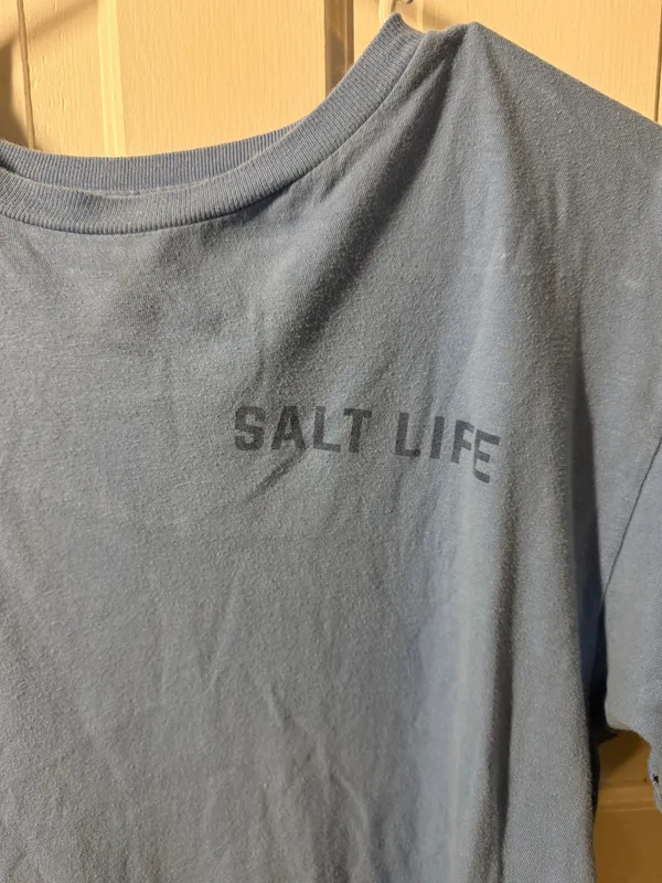 Salt Life Men’s Light Blue T Shirt Size Medium, Short Sleeve Shirt - Image 2
