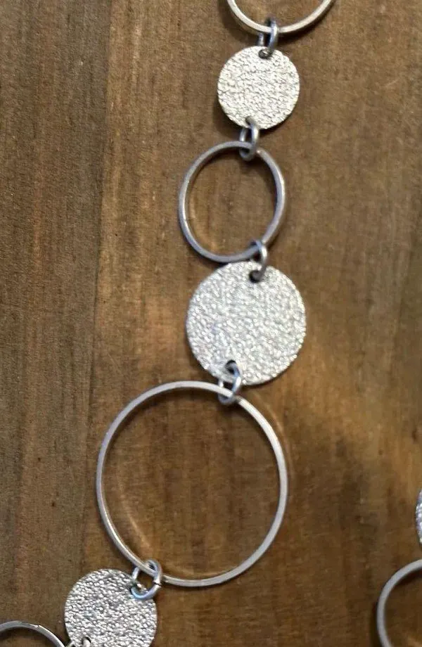 NY Collection silver ring and disk links necklace - Image 3