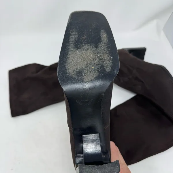 Zara Square Toe Faux Suede Stretch Boots - Image 2