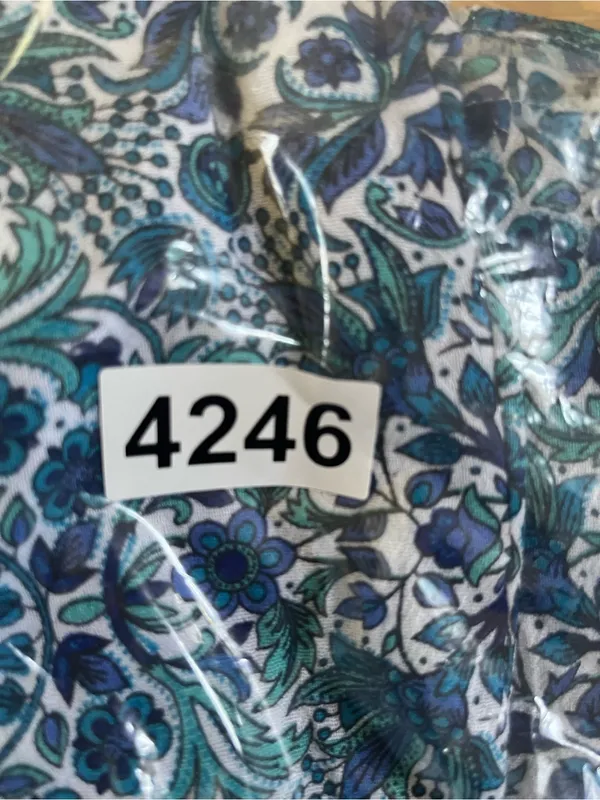Primark Boho Coastal Wide Leg Pants Medium Blue Tile Print Vacation 100% Cotton Beachy - Image 9