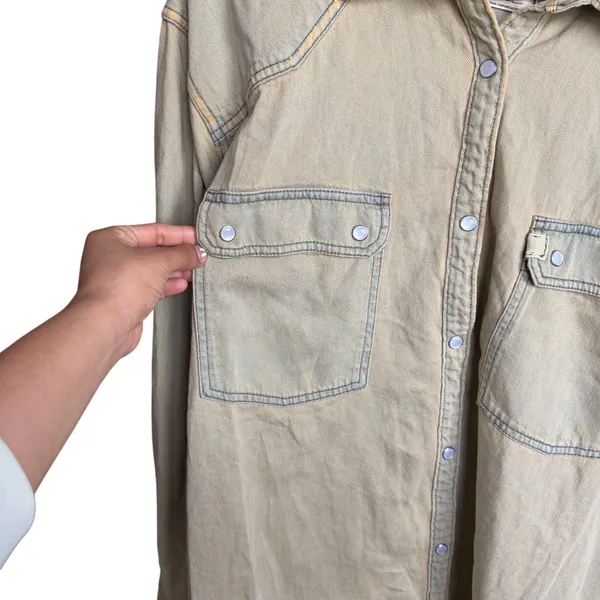 We the Free Westward Bound Shirt Bleached And Tinted Size‎ XL Free People Rust - Image 8