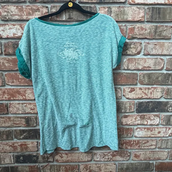 Harley Davidson Womens Size Large Green V-Neck Tee Biker Motorcycle Logo Y2K - Image 5