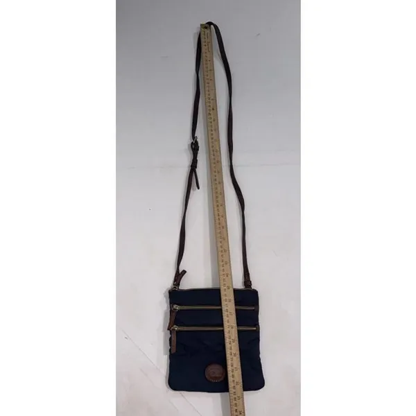 Dooney & Bourke Nylon‎ North South Triple Zip Crossbody Bag Purse Navy - Image 3