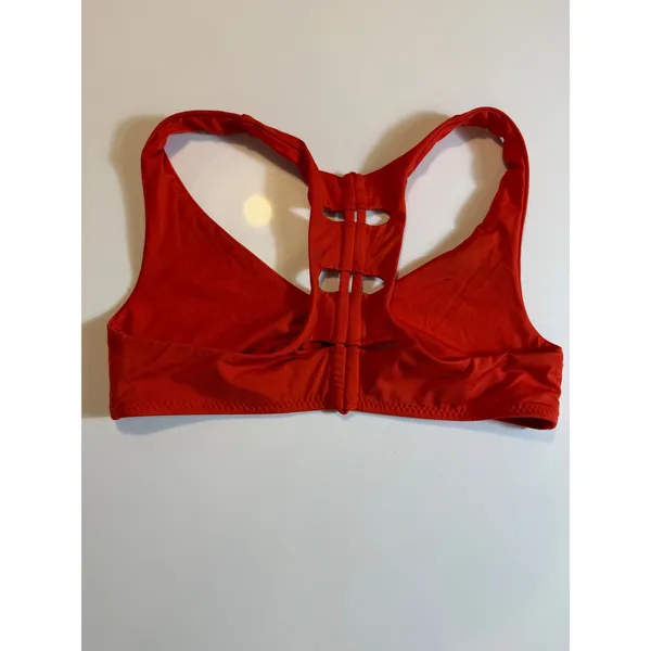 BECCA by Rebecca Virtue Red Racerback Cut Out Sports Bikini Top Size M - Image 2