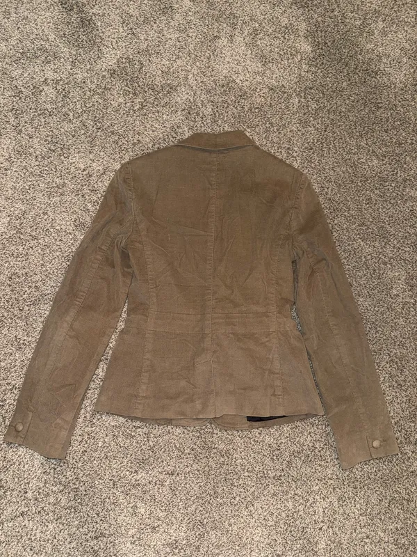 Club Monaco Brown Corduroy Blazer Jacket With Ribbon Belt Size 4 - Image 4
