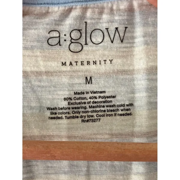 a:Glow‎ Maternity Sz M Pullover V Neck Stretch Tee Shirt Blouse - Image 3
