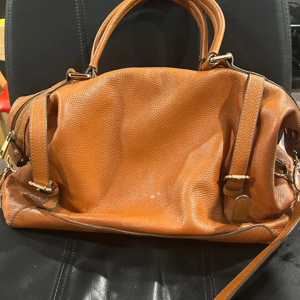 Ora Delphne Leather Satchel Handbag - Tan - Image 3