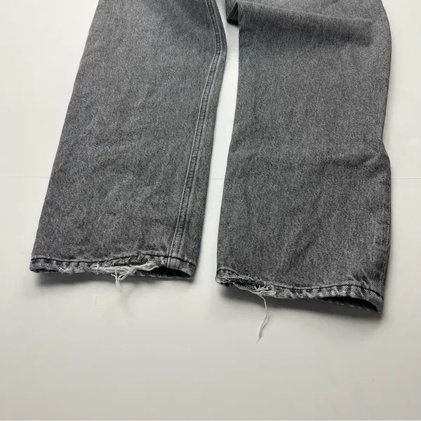 Agolde 90’s Crop Faded Black Trip Dark Grey Gray High Rise‎ Loose 24 Denim Jean - Image 12