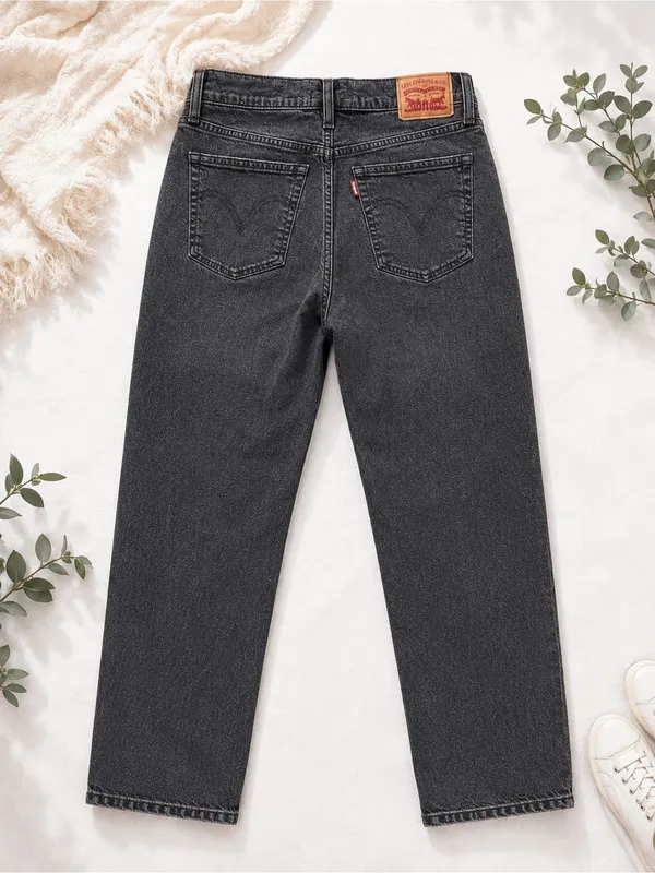 Levi’s Wedgie Straight Jeans Gray High Rise Button Fly 31 - Image 3
