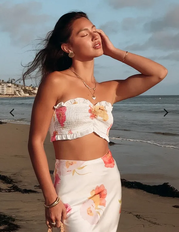 Stitch & Feather Dolce Vida Floral Tube Top & Midi Skirt - Image 4