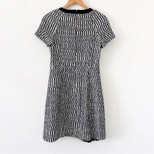 Tory Burch Marbled Tweed Preppy Academia V-Neck Mini Dress - Image 9