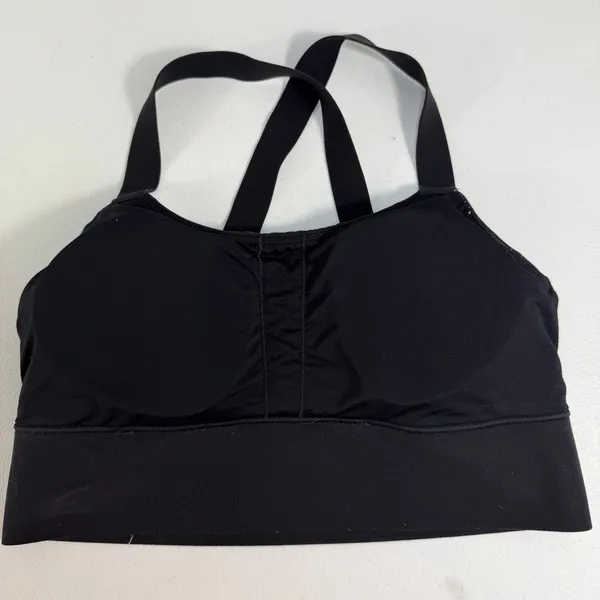 Athleta M Medium Sports Bra Seamless Low Impact Padded‎ Black Cross Back Women's - Image 7