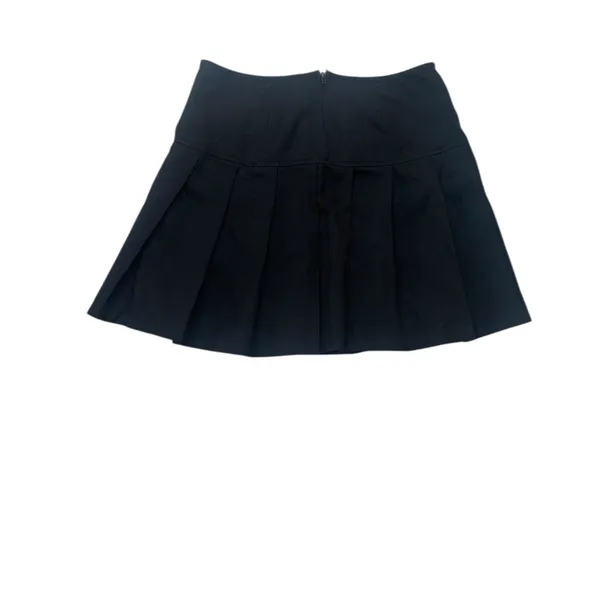 Tripp Royal Bones size medium black pleated mini skirt silver chain emo goth - Image 10