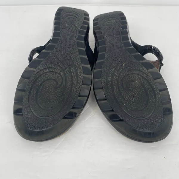 Dansko Pamela Sandals Womens 40 US 9.5 10 Black Leather Beaded Comfort Thong - Image 9