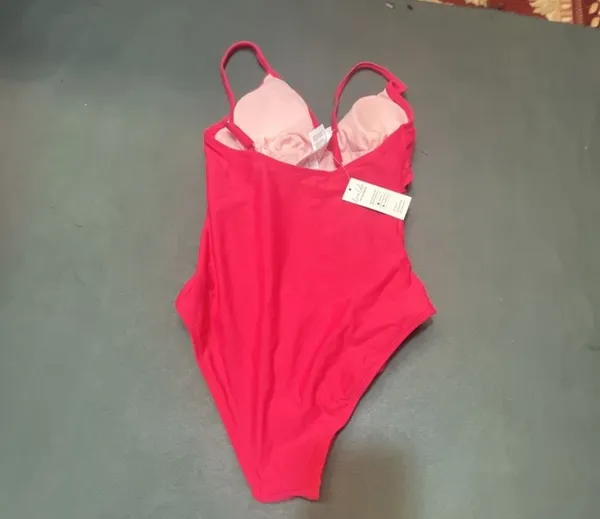 Cupshe Women's Ruched V-Neck One-Piece Swimsuit Pink Size S - Image 8