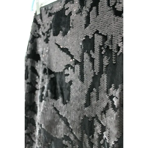 Romeo and Juliet Couture Black Velvet Sequin Skirt Pencil Straight Size MED - Image 6