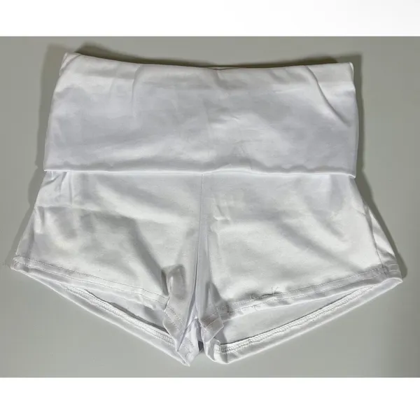 White ‘I ❤️ Heart Me’ Y2K Fold Over Shorts Bottoms Size S ✨ - Image 4