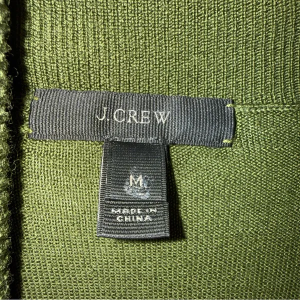 J Crew Green Turtle Neck Oversized‎ Merino Wool Sweater Medium - Image 6