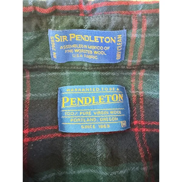 Vintage Pendleton 100% Wool Plaid Tartan Women's Long Sleeve Button Up Shirt M - Image 3