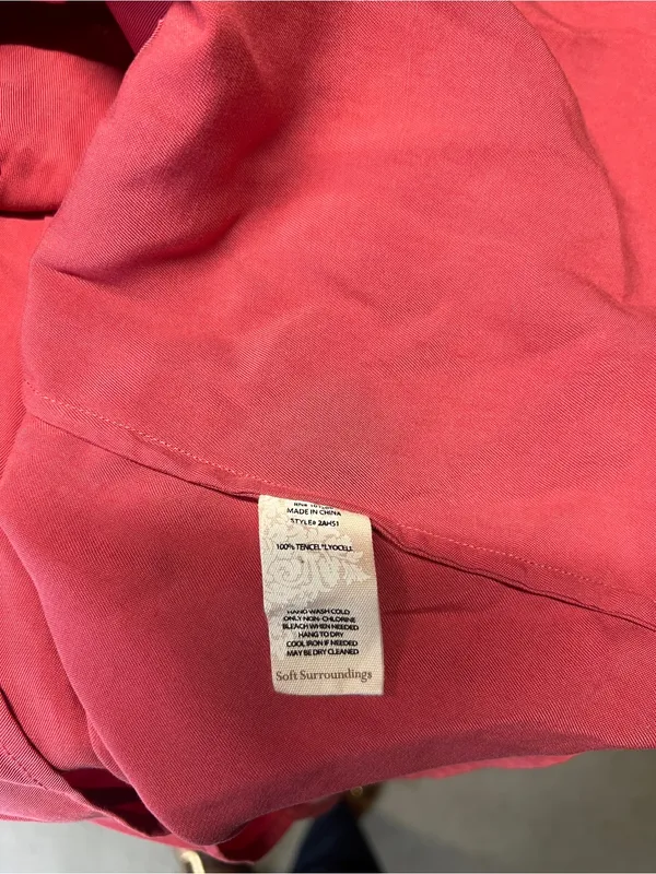 Soft Surroundings Washed Tencel Asymmetrical Tunic Top Red Size M - Image 8