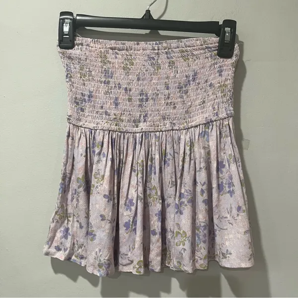 Sky to Moon small Set Purple Flowers ‎ Crop Top & Skirt Tie Front Fairy NEW - Image 7