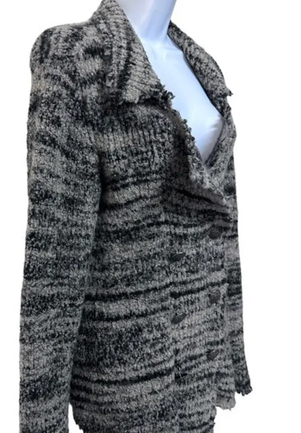Free People Womens Zebra Yarn Double Breasted‎ blazer Size S - Image 13