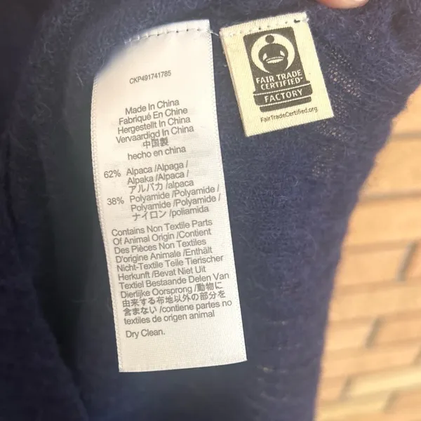 Madewell Women's Lightweight Alpaca Madison Henley Pullover Bright Cobalt Size M - Image 5