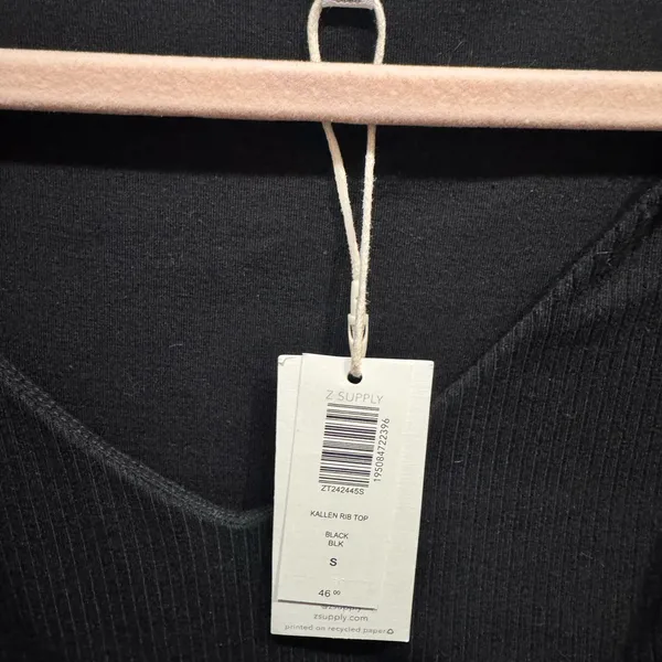 Z Supply Black Fitted Crop T-Shirt - Image 2