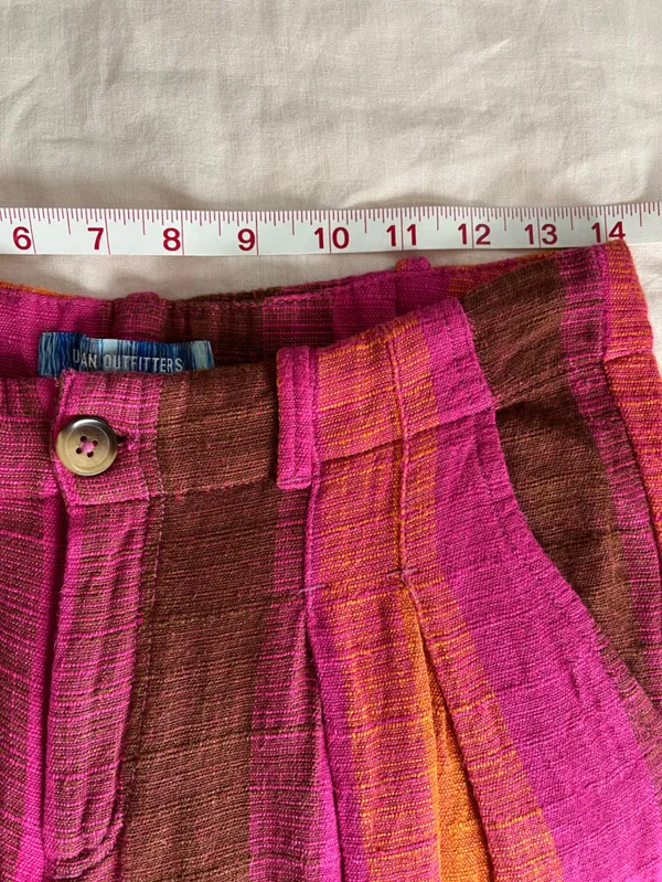 Urban Outfitters• Pink & Orange Low Rise Wide leg Martina Linen Trouser• Sz 0 - Image 7